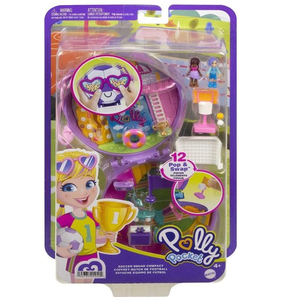 Polly Pocket | Soccer Squad w/2 Micro Dolls & Accessories, Surprise Reveals - Picture 8 of 9